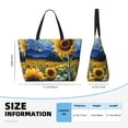 thumbnail image 4 of Kdxio Starry Sky Sunflower for Beach Bag for Women Large Beach Tote Bag Waterproof Sandproof Swim Bag with Zipper Pockets Beach Vacation Travel, 4 of 7