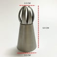 thumbnail image 2 of Ball Nozzles Russian Tips tulip Sphere Cream Stainless Steel Icing Piping Nozzles Pastry Decorating Cupcake Decorator.No.02, 2 of 4