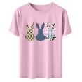 thumbnail image 5 of Lorytime Easter Cute Shirts for Women Crew Neck Shirt Short Sleeve Trendy Tee Bunny Loose Casual Festival Outfit Pink XL, 5 of 6