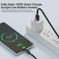 thumbnail image 2 of Cable Toocki 100W USB tipo C para Xiaomi POCO Samsung Huawei OPPO 6A cargador rápido USB C cable de datos tipo F, 2 of 5