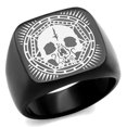 thumbnail image 1 of Alamode TK2306-12 Bague Homme en Acier Inoxydable Noir Sans Pierre - Taille 12, 1 of 1