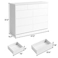 thumbnail image 4 of 9 Drawers Dresser for Bedroom, Wood Chest of Drawers, Wide Closet Storage Dressers Organizer for Hallway, TV Stand for Living Room, White, 4 of 11