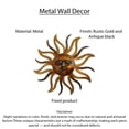 thumbnail image 6 of 35 Inch Round Wall Mounted Sun Face Accent Decor- Carved Rustic Gold, 6 of 11