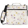 thumbnail image 2 of Zipper Binder with Shoulder Strap 2 inch 3 Ring Waterproof File Folder Organizer Bag 500 Sheet Lavender and Yellow Flowers, 2 of 8