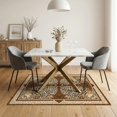 thumbnail image 3 of ODIKA 5'x7' Washable Area Rug Non-Slip, Low Pile, Stain Resistant Spotted Farmhouse Symmetrical Brindle Patchwork Bold Cow Print Refined for Guest Room, Lounge, Apartment, 3 of 7