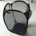 thumbnail image 3 of Foldable Pop Up Easy Open Mesh Laundry Clothes Hamper Basket for College Dorm (Black), 3 of 7
