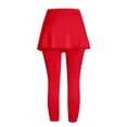 thumbnail image 4 of Likimi Women Athletic Tennis Skirt With Built In Shorts Solid Color Stretch High Waist Comfortable Trousers Red Size 2Xl, 4 of 7