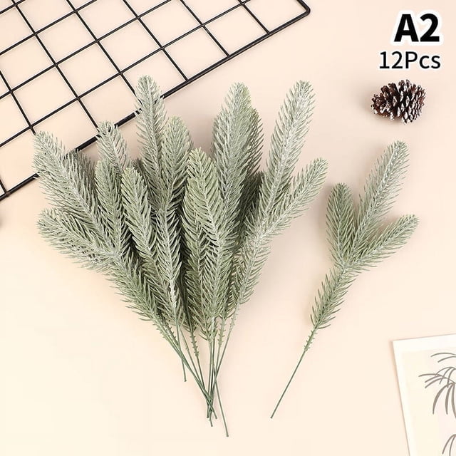 12Pcs Christmas Tree Pine Branches For Christmas Party Decor Gift Ornament