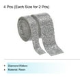 thumbnail image 3 of Uxcell 4 Roll 4 Yard 13.5/27mm Self Adhesive Crystal Rhinestone Ribbon for Crafts Project, Silver, 3 of 5