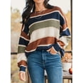 thumbnail image 5 of CUPSHE Women Striped Drop Shoulder Sweater, Size XL, 5 of 7