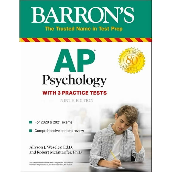 Barron's Test Prep: AP Psychology : With 3 Practice Tests (Paperback)