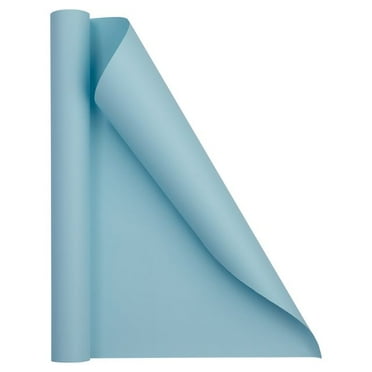 JAM Paper Matte Wrapping Paper, 26.3 Sq ft (17 in x 18 Ft), Light Baby Blue, 1/Pack