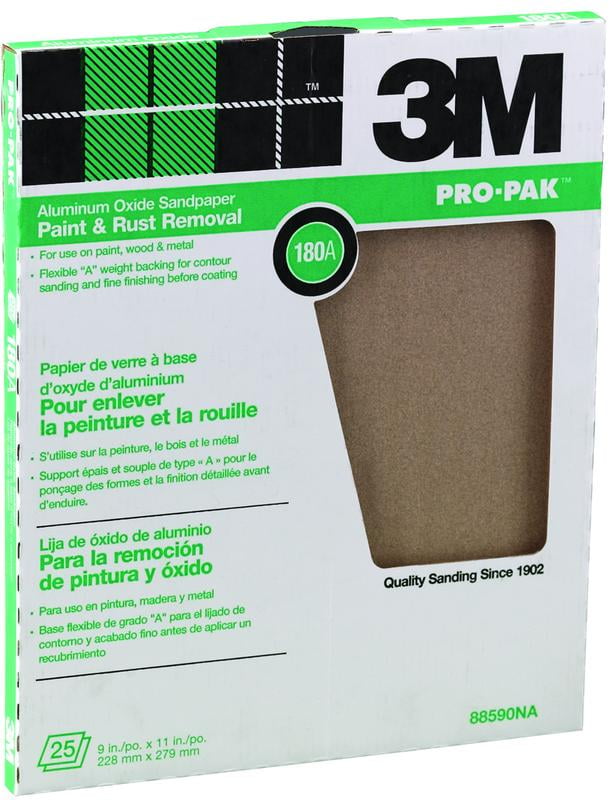 25 Sheets 60 Grit 3M Aluminium Oxide Sandpaper  9 x 11 