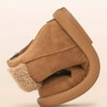thumbnail image 4 of Kids Winter Short Boots with Plush Faux Shearling Cuff - Rear Zipper Closure - Non-Slip Sole - Comfortable Fit - for Small Medium Large Children - Brown, 4 of 8