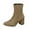 Khaki, variant on Wensltd Women's Boots Suede Pointed Toe Solid Color Winter Fashion Chunky Mid Heel Booties