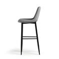 thumbnail image 2 of Tabouret de Bar Moderne Milieu du Siècle (Lot de 2) en Tissu de Lin Gris Ardoise, 2 of 11