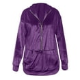 thumbnail image 5 of ZHOUCHANKIDS Womens Casual Hoodie Women's Hoodies & Sweatshirts Casual Hooded Sweatshirt Long Sleeve Korean Style Pullover Top Soft Comfortable Streetwear Purple XXL, 5 of 5
