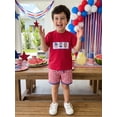 thumbnail image 5 of BemeyourBBs Toddler Baby Boys Girls 4th of July Outfit Patriotic Independence Day Baby Summer Clothes Ice Cream Embroidery Crew Neck T-Shirts and Elastic Waist Plaid Shorts Set 2pcs, 5 of 9