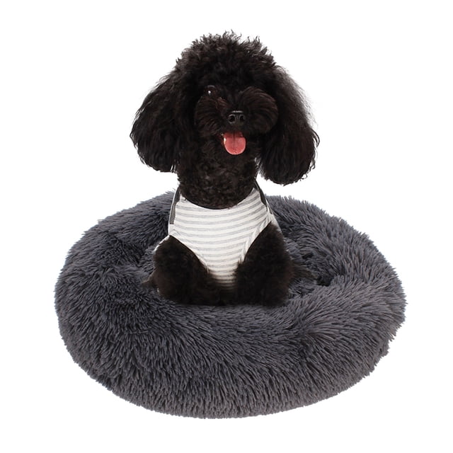Fluffy Dog Fleece Bed Soft Plush Round Kennel Pillow Self-Heating Napping Pet Sleeping Pad XL Size Suitable for Daily Use at Home Pet Center