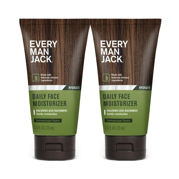 Loción facial Every Man Jack Daily Hydrating de 75 ml para hombre, paquete de 2