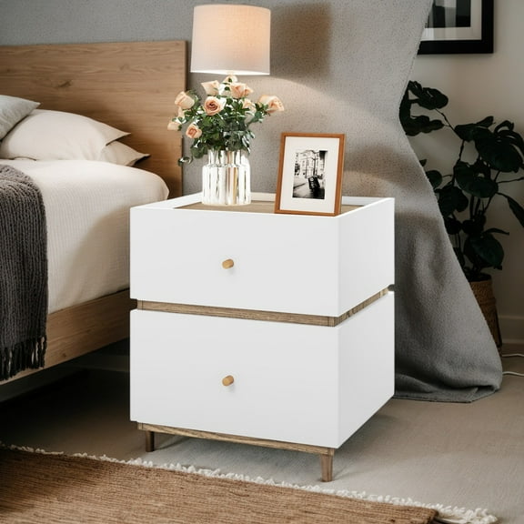 Kadyn Night Stand,Nightstands,Bedside Table,2-Drawer Modern Nightstand with Storage for Living Room Bedroom