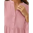 thumbnail image 4 of Textured V-Neck Maxi Dress with Button Detail, 4 of 6