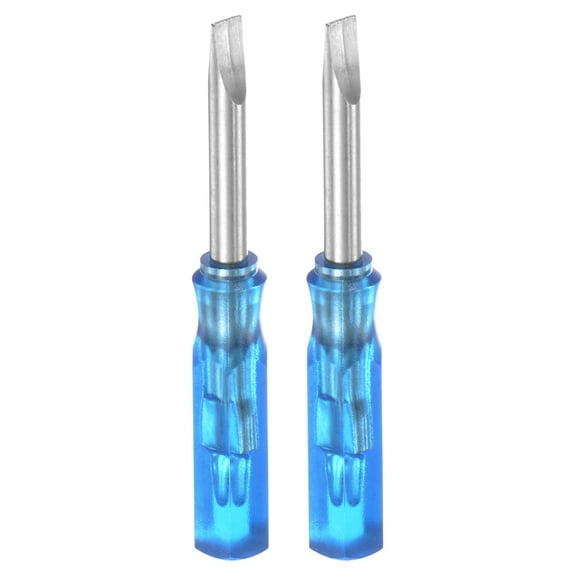 Uxcell 2Pcs SL3.0 Mini Slotted Screwdriver 3mm Magnetic Flat Head 45mm Length for Repairs, Blue