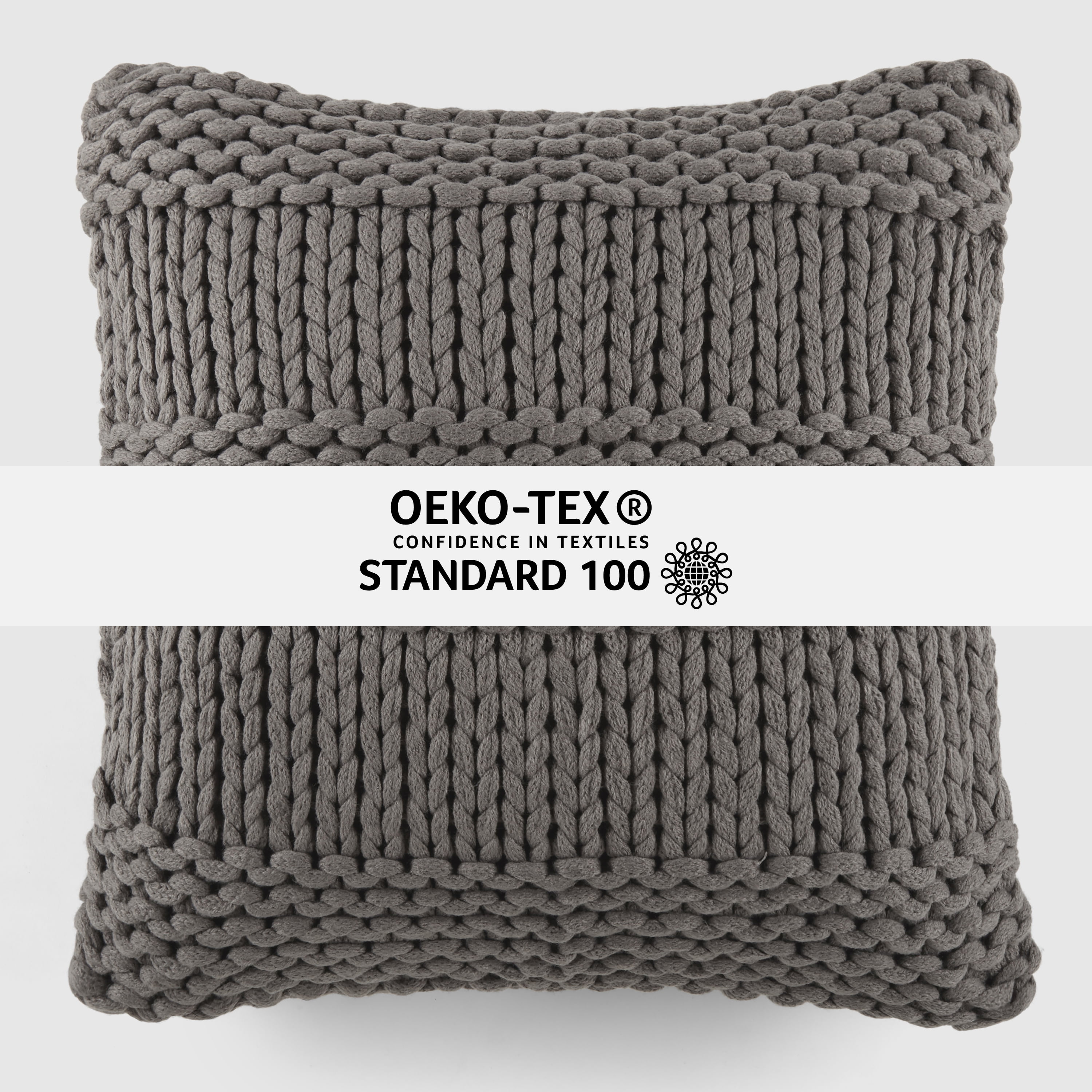 Noble Linens Decor Throw Pillow in Cozy Chunky Knit Fabric