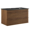 thumbnail image 2 of Modway Render 36" Wall-Mount Bathroom Vanity in Walnut Black, 2 of 9