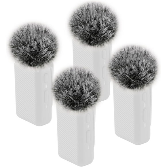 shiyou-Microphone Windscreen for DJI Mic Wireless Lavalier Mics, Replacement Pop Filter & Wind Muff, Anti-Pop & Noise Canceling Fuzzy Cover (Only for 1st Gen, Not for DJI Mic-2) (4 PCs,Black-White)