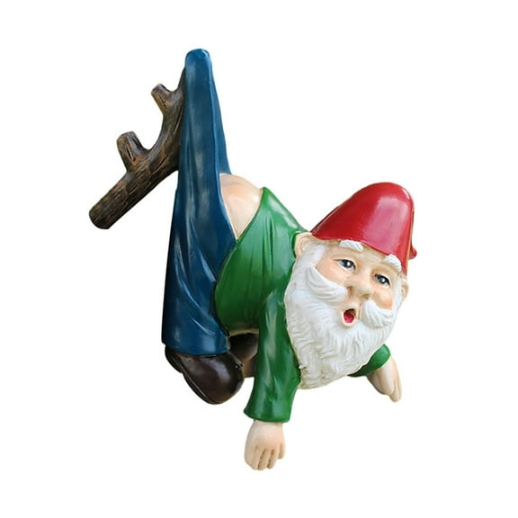 TNSAWRRYOE Fun Gnome Flower Pot Edge Hanger, Outdoor Garden Resin Gnome Statue Decor, Resin Craft Ornament for Potted Plants