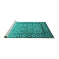 thumbnail image 2 of Ahgly Company Machine Washable Indoor Rectangle Oriental Turquoise Blue Industrial Area Rugs, 4' x 6', 2 of 4