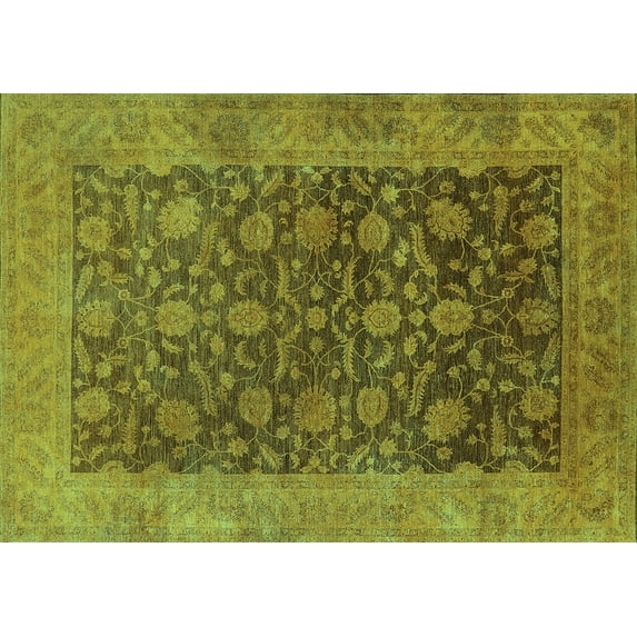 Ahgly Company Indoor Rectangle Oriental Turquoise Blue Industrial Area Rugs, 2' x 3'