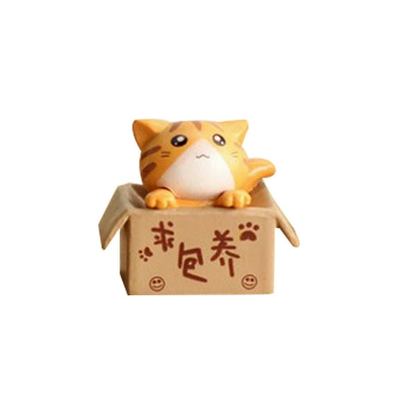 Lovely Box Cartoon Cat Miniature Landscape Decor Bonsai Resin Crafts Ornament by Mightlink