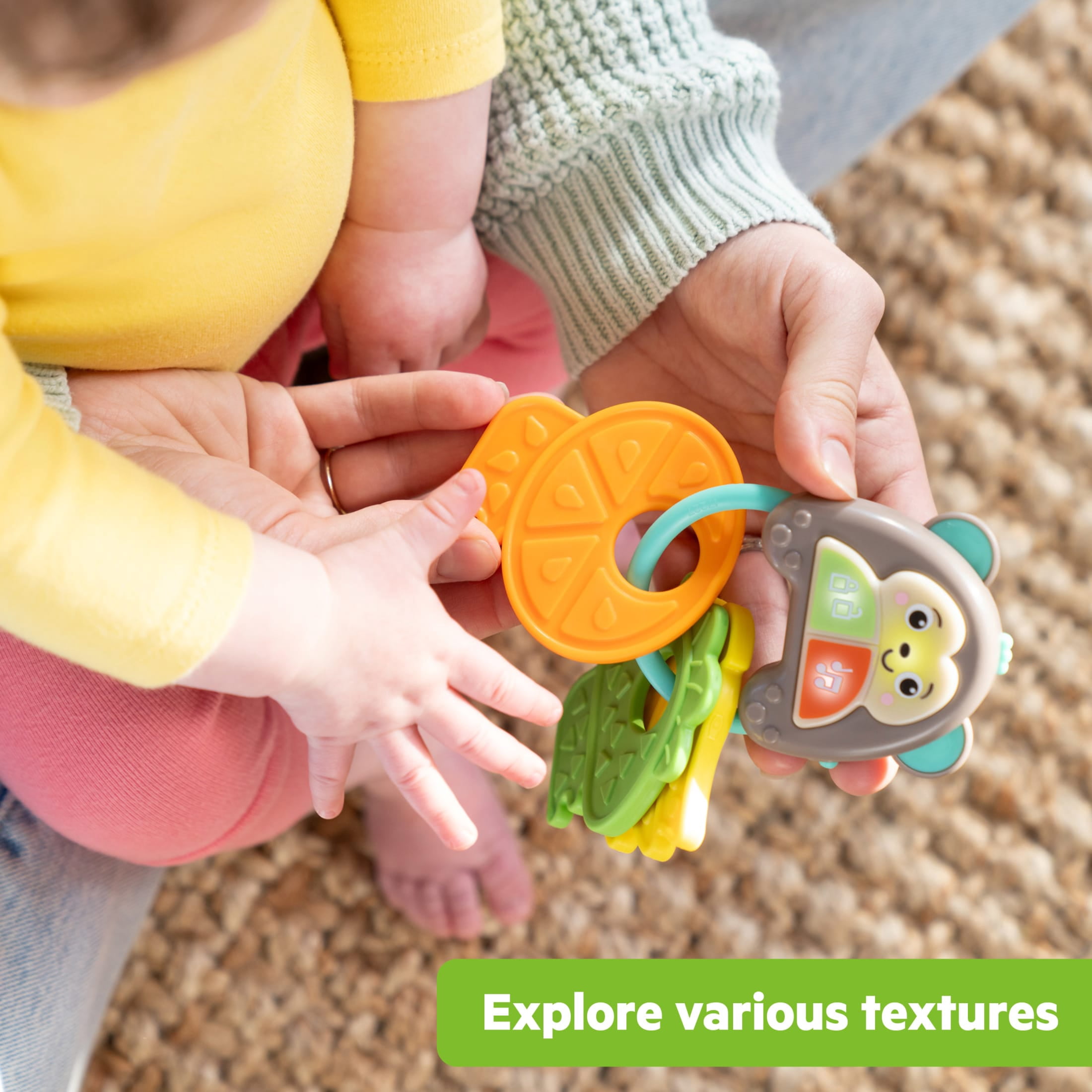 Bright Starts Morning Commute 3-Piece Baby Sensory Toy Gift Set, Unisex, Infant