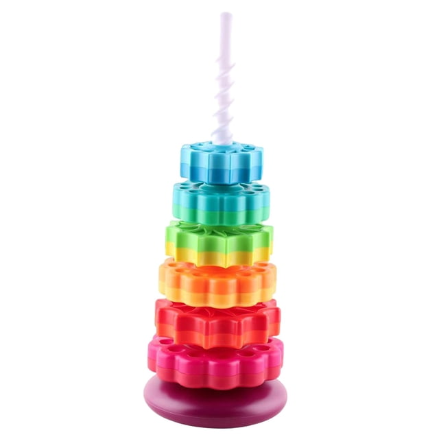 Iris Plástico Que Apila Bloques de Del Reconocimiento Del Color de La Forma Del Juguete Sunnimix Juguetes de torre apilables