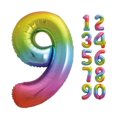 thumbnail image 2 of Ballon Aluminium Arc-en-Ciel, en Forme de Chiffre 9, 34", 2 of 2