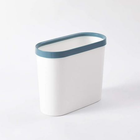 

Vigor Rectangular & Sleek Narrow Trash Can Stylish Truck Camper Cabinet Under Sink WastebasketCool Edges for Bathroom Home Office Dorm Kids Room Shatter-Resistant Very Light Weight 1 PCS (Blue)