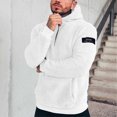 thumbnail image 2 of DODADAWANJ Men's Fuzzy Fleece Hoodies Quarter Zip Hooded Sweatshirt Big and Tall Pullover Hoodies for Resort Camping Casual S, 2 of 8