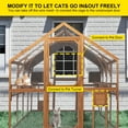 thumbnail image 6 of Syngar Orange Extra Large Wooden Cat House 110.2", Outdoor Luxury Cat Catio Enclosure for Multiple Pets, Weatherproof UV Proof Walk in Cat Run House with Bouncy Bridge, Platforms and Resting Houses, 6 of 9