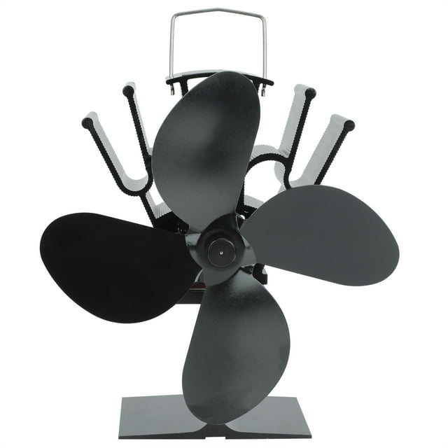 Ventilador de estufa, ventilador de calor para chimenea de 4 aspas accionado por calor, ventilador de quemador de troncos, rendimiento de alta gama