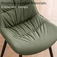 thumbnail image 3 of YOUNIKE Dining Chairs, Set of 2, Faux Leather Dining Chairs, Mid-Century Modern Upholstered Seat, No Armrests, No Wheels, Suitable for Family Living Rooms, Cafeterias, Bean Green, 3 of 7