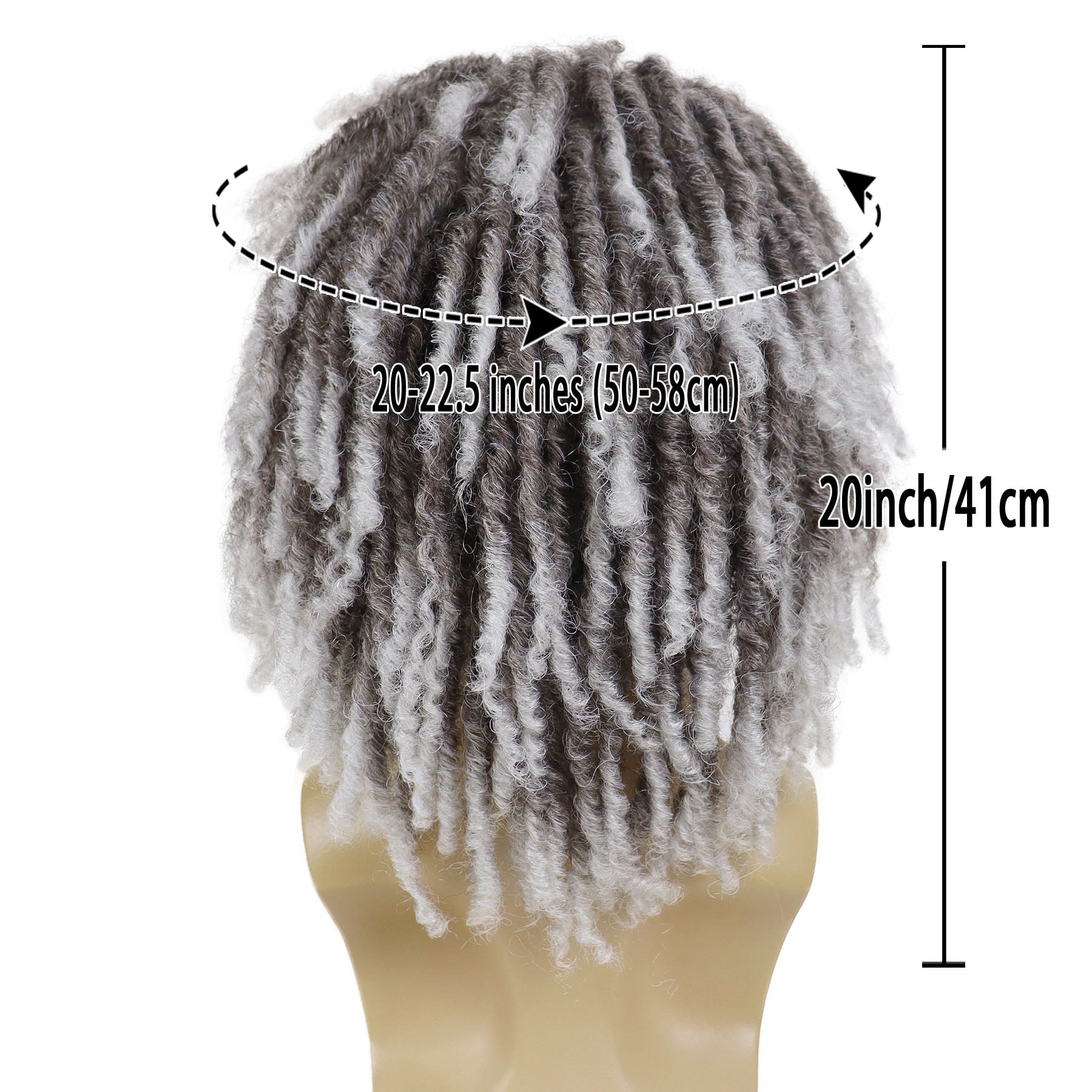 Short  Faux Locs Braided Wig for Man Black ColorTwist Hair Dreadlocks Wig Natural Synthetic Hair Wig with Bangs