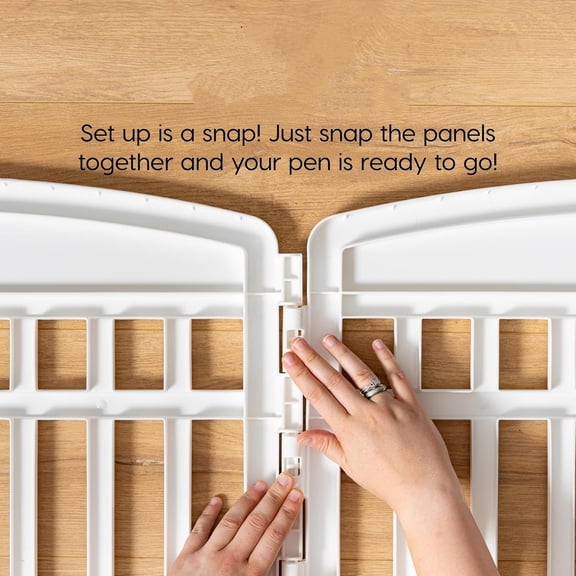 24" 4-Panel Dog Playpen with Door, 35 x 35 x 24, Puppy Playpen, Dog Play Pen Indoors, Pet Fence, Puppies/Small Dogs, White