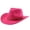 Hot Pink, variant on Western Cowboy Hat for Men Women Wide Curved Brim with Adjustable Strap Lightweight Cowboy Hat Cowgirl Hat Sun Hat for Outdoor Travel Party