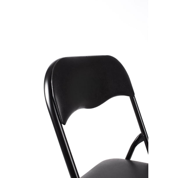 Enduro Black Padded Vinyl Folding Chair, 18 '' x 17.3'' x 30.7