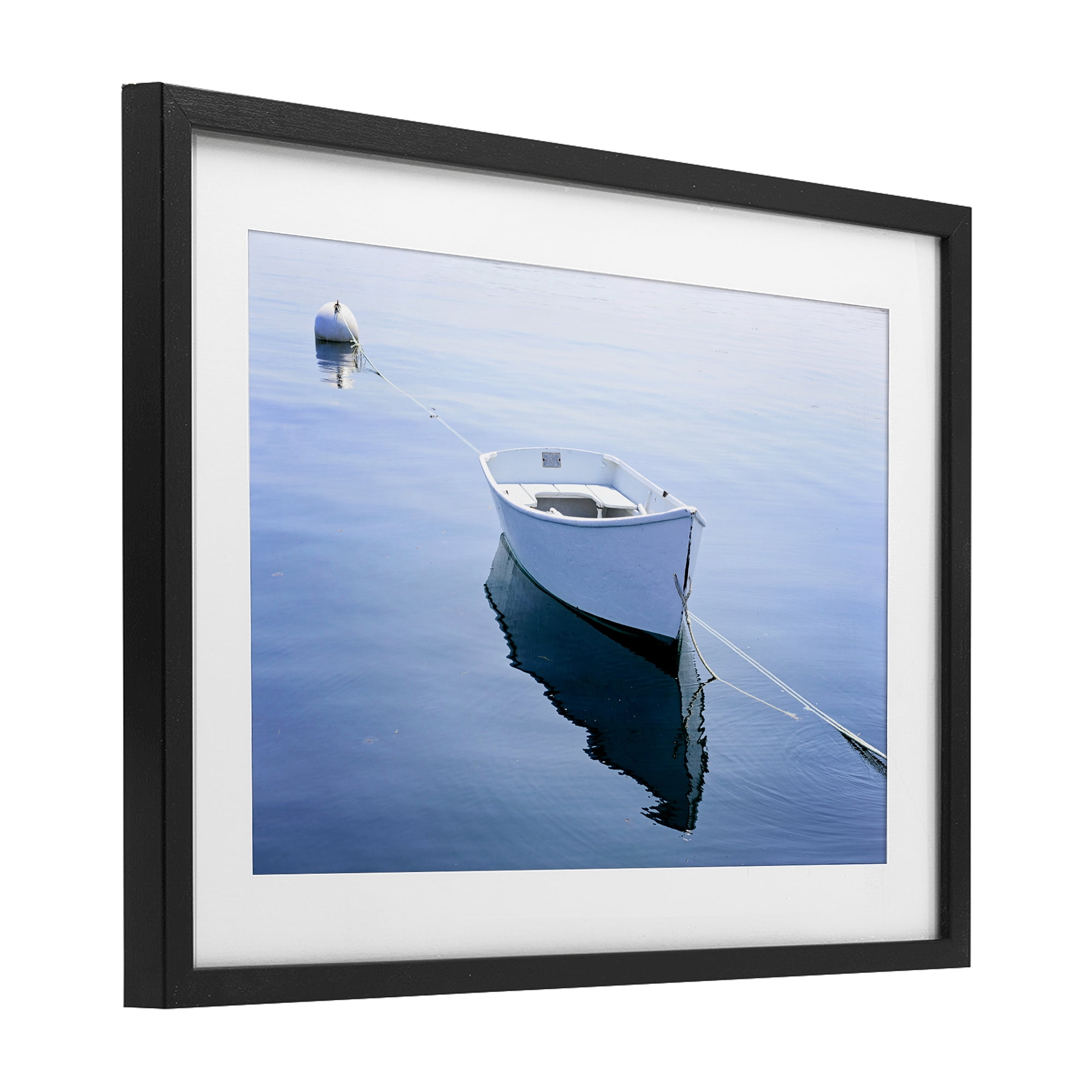 Stupell Industries Boat Tied to Dock Black Framed Print Under Glass, design by JLM Photographs