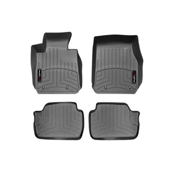 WeatherTech Custom Fit FloorLiners compatible with BMW M240i, M235i, 230i, 228i - 1st & 2nd Row (2-pc. Rear Liner), Black