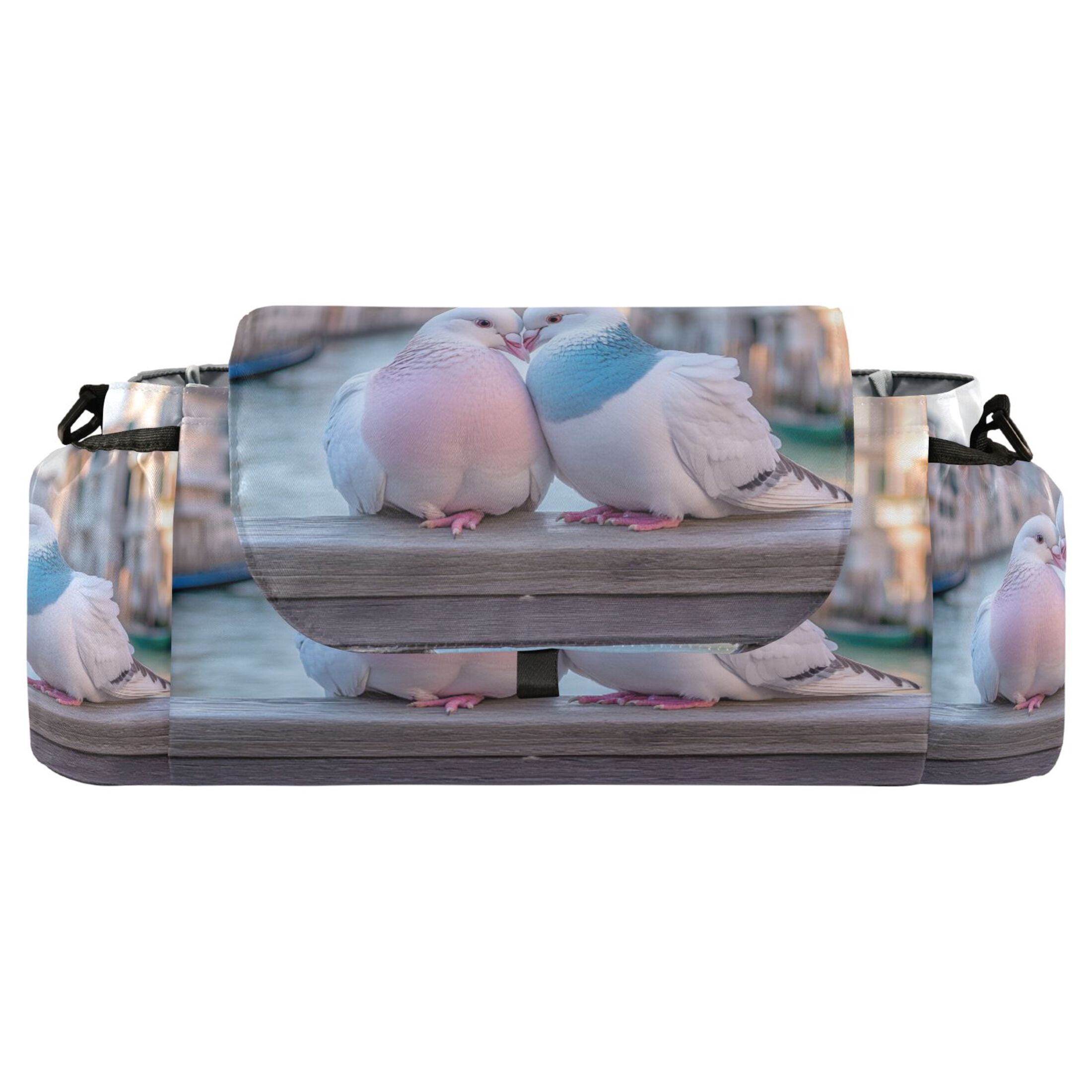 DIXRUYEE Stroller Organizer Lovebirds on The Canal Printed