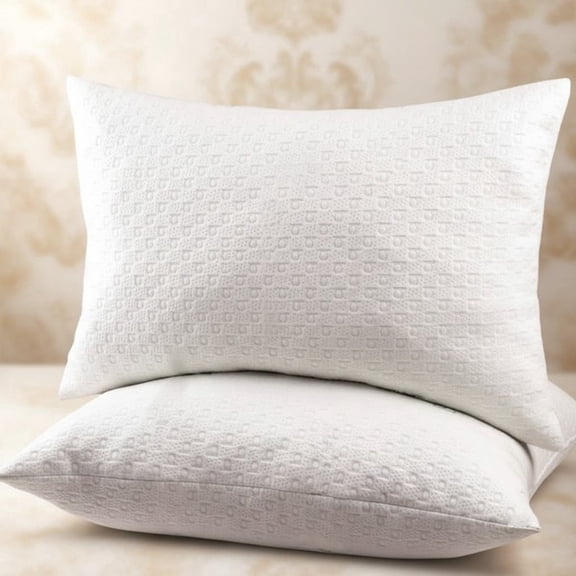2 Pack Bamboo Pillow for Sleeping - Adjustable Soft, Plush Fiber Fill, Washable Cover - Perfect for Side, Back, and Stomach Sleepers - Queen Size